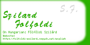 szilard folfoldi business card